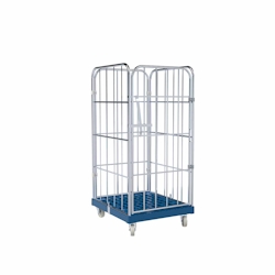 Oswald Transportgeräte Rollbehälter 4-seitig, Rollplatte aus Kunststoff, 724 x 815 x 1.530 mm, 500 kg, Nutzhöhe 1.340 mm, Kieselgrau Image