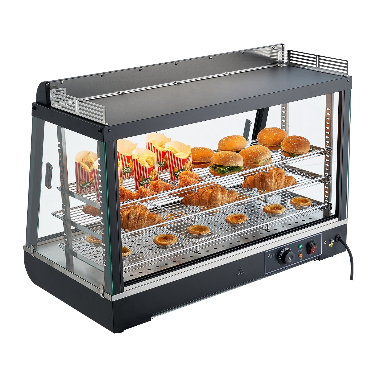 UIMOSO Commercial Food Warmer Display,Food Display Warmer with LED Light, Adjustable Shelf and Stainless Steel Frame