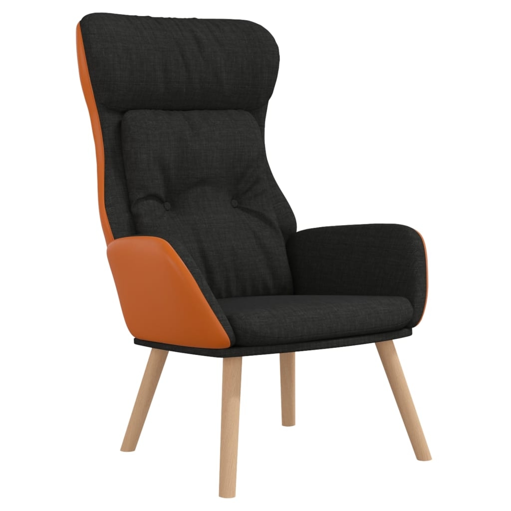 vidaXL Relaxsessel Schwarz Stoff und PVC Image