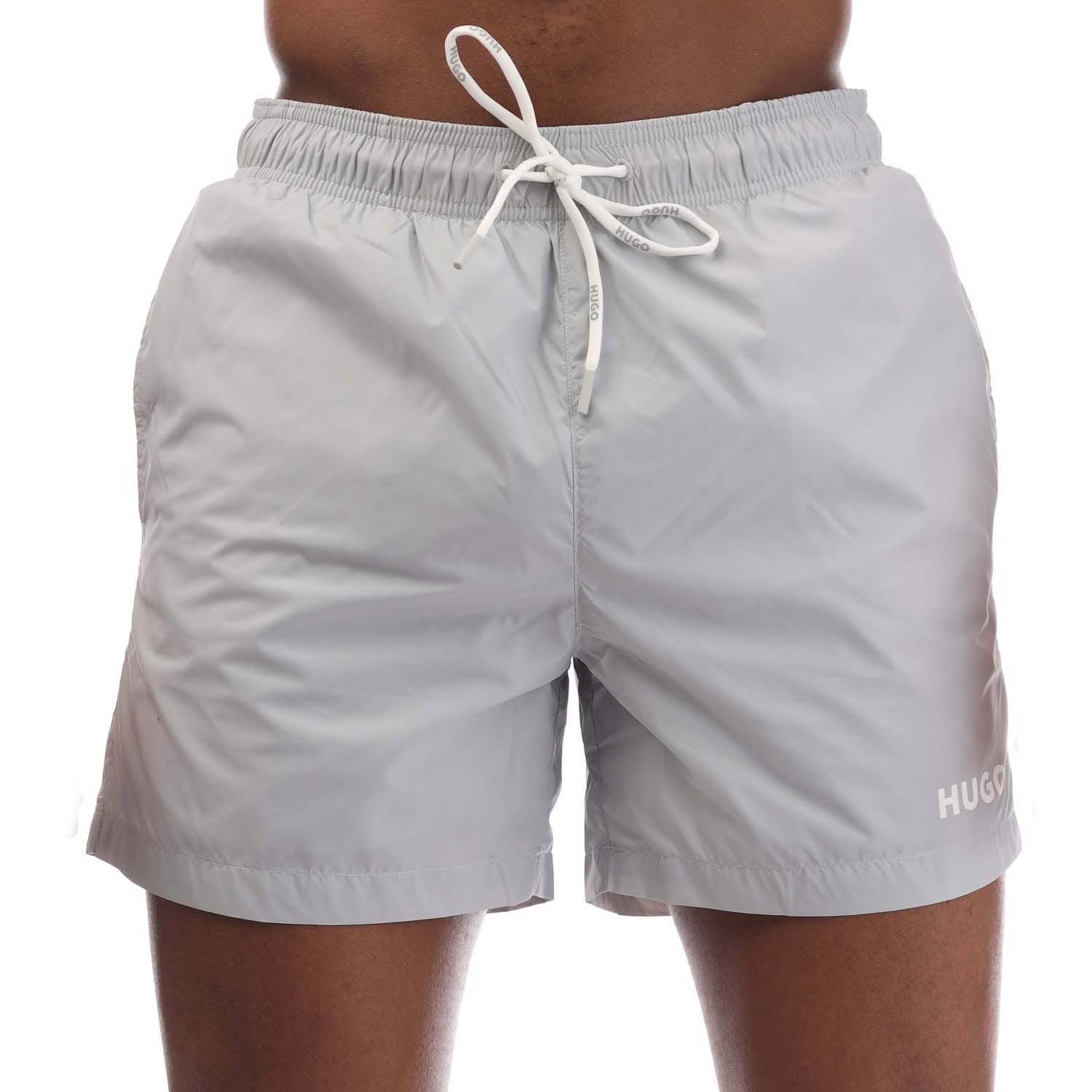 Hugo - "Haiti" mit Kordelzug Badeshorts für Herren (Grau) Image