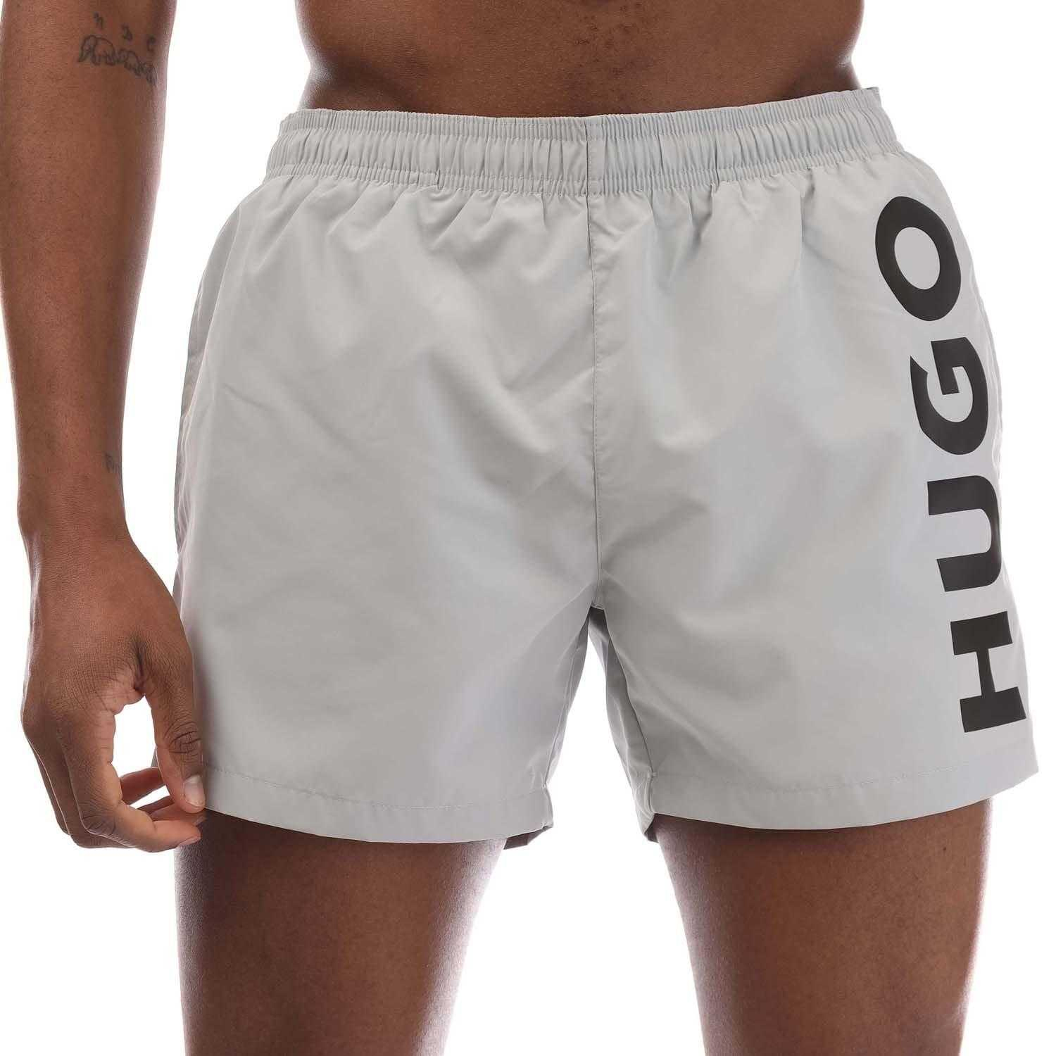 Hugo - "Abas" Badeshorts Logo für Herren (Grau) Image