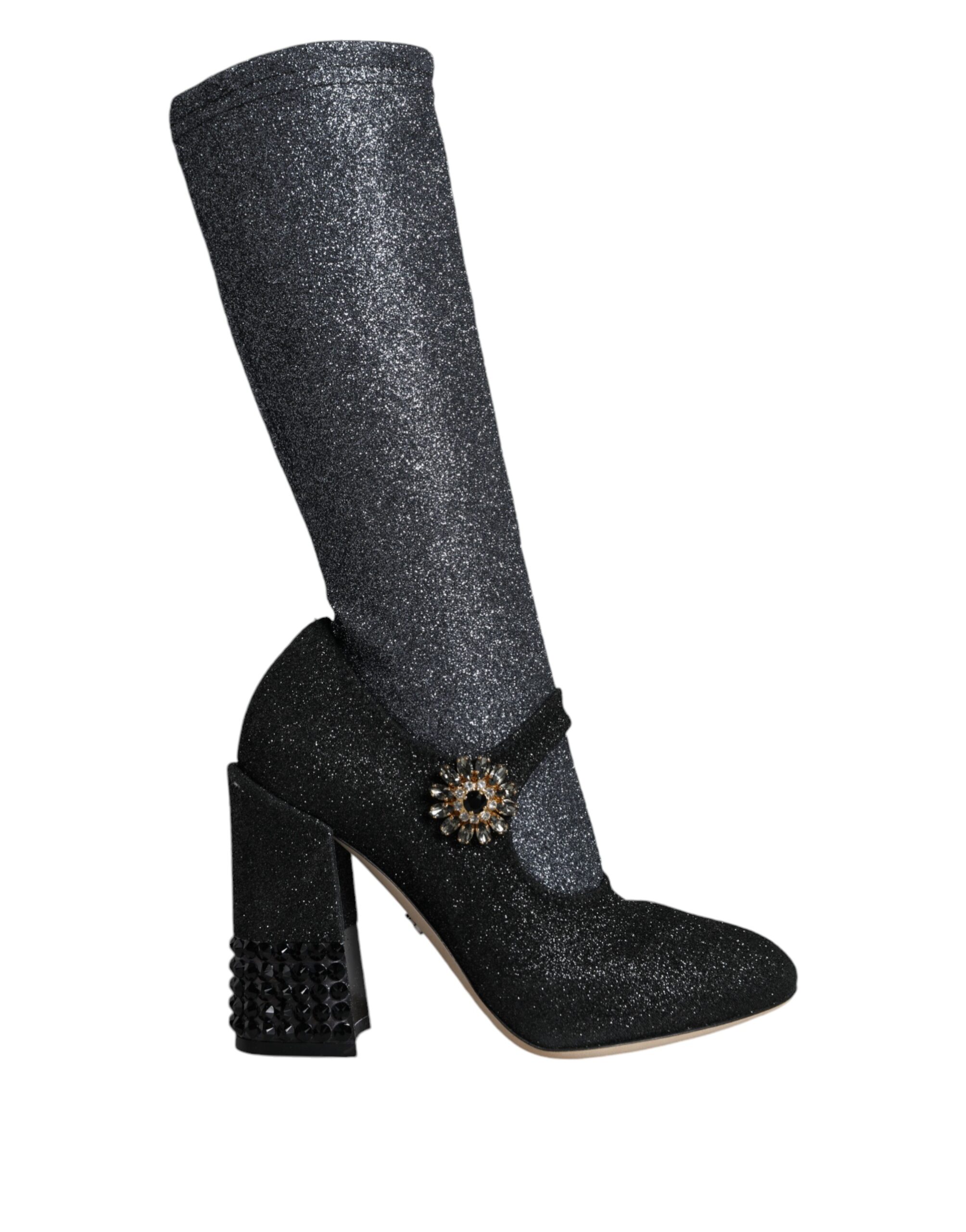 Glitzernde Mary Jane Pumps in Schwarz