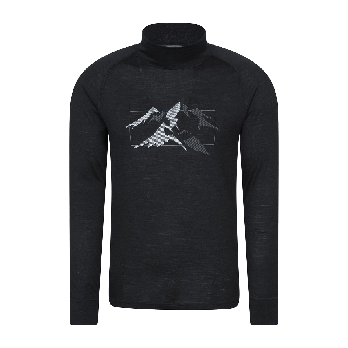 Mountain Warehouse - "Quest" Thermo-Top für Herren/Damen Unisex, Merinowolle, Langärmlig (Schwarz) Image