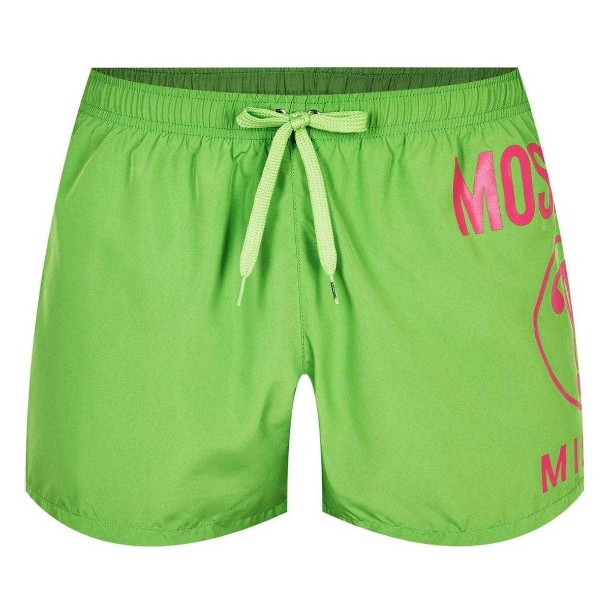Moschino - "Milano" Badeshorts für Herren, Logo (Grün) Image