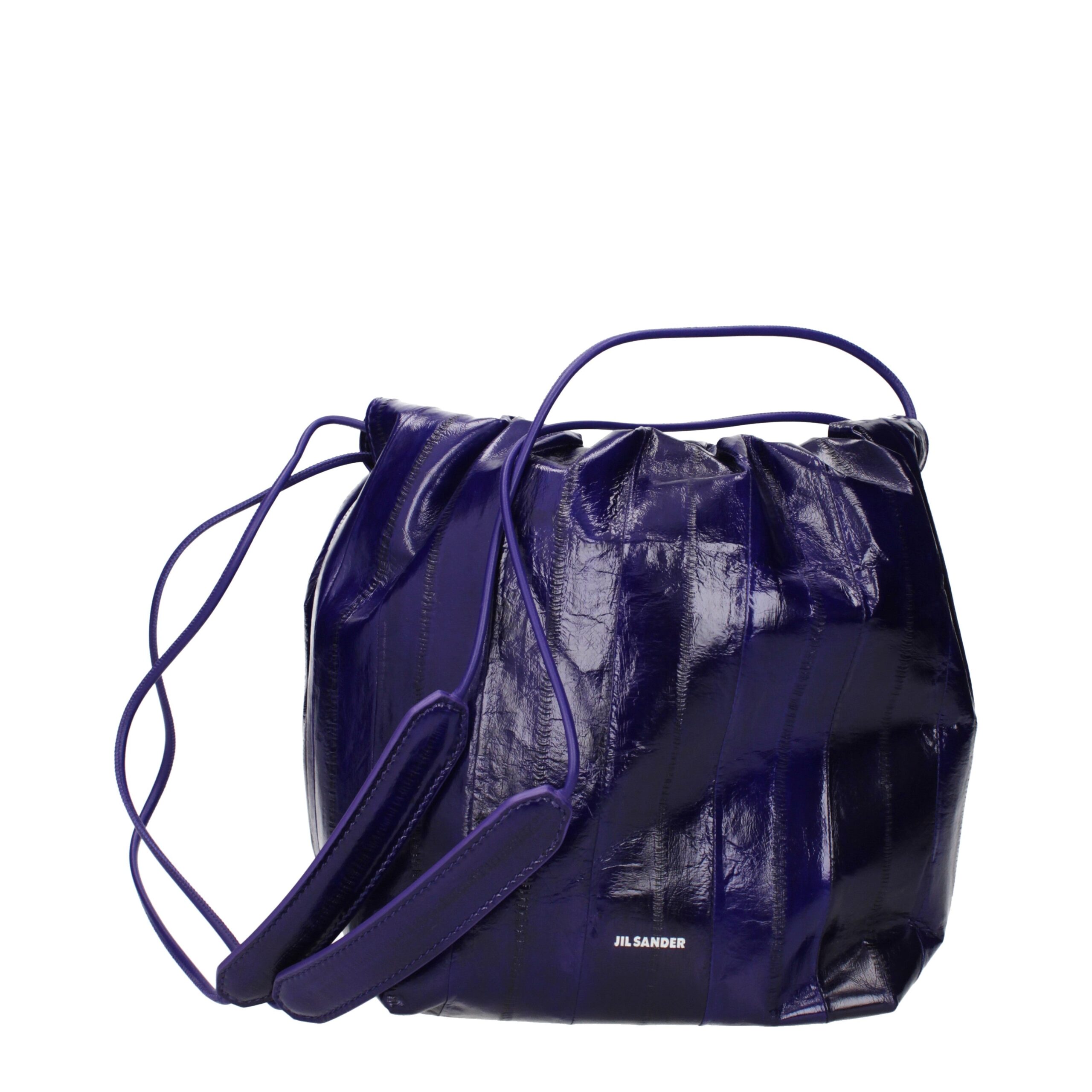 Lila Leder Schultertasche