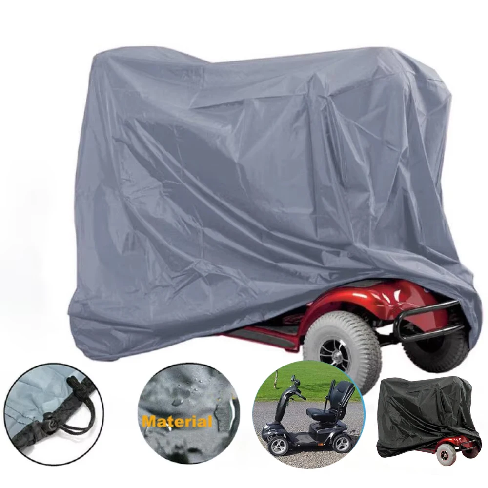 1* Scooter-Aufbewahrungsabdeckung, 210D Oxford, grau, schwarz, Regen, langlebig, wasserdicht, 170 x 61 x 117 cm/120 x 60 x 90 cm/190 x 61 x 117 cm Image