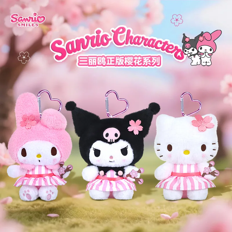 Sanrio Peluche Hello Kitty Kuromi Melody Cinnamoroll Stofftiere Anhänger Niedliche Plüschtiere Schlüsselanhänger Anime Schlüsselanhänger Geburtstagsgeschenk