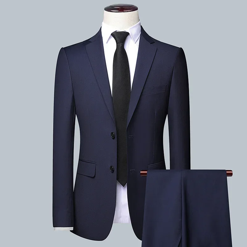 Hochwertiges, einfarbiges Business-Hochzeitskleid für Herren – stilvolles, hübsches Bräutigam-Brautkleid für Trauzeuge, 3/2/1, Einzelstück optional