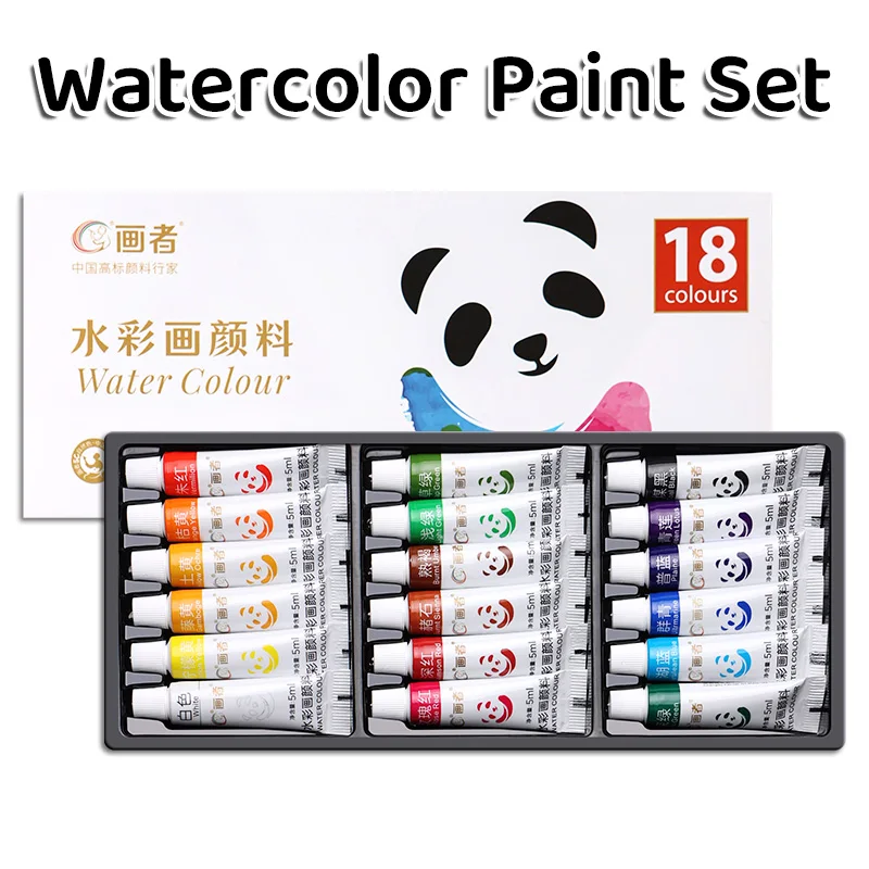 18 Farben 5 ml/0,17 oz Aquarellfarben-Set-Röhrchen, reiche lebendige Farben für Landschaften zum Malen, Schreiben für Bastler und Erwachsene Image