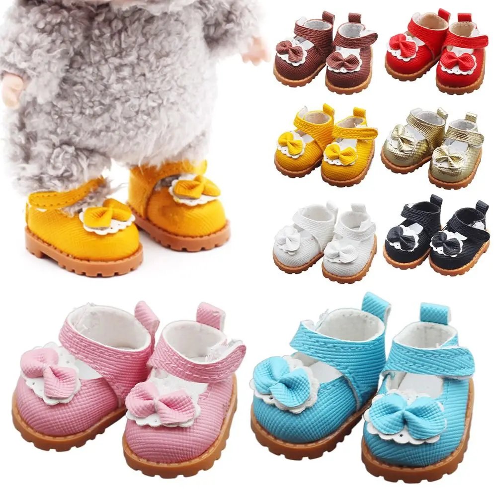 1 paar Bogen Schuhe Für LABUBU Mit 15 cm & 17 cm Baumwolle Puppen Schuhe Spielzeug Casual Sport Schuhe Puppen zubehör Für Labubu Outfits