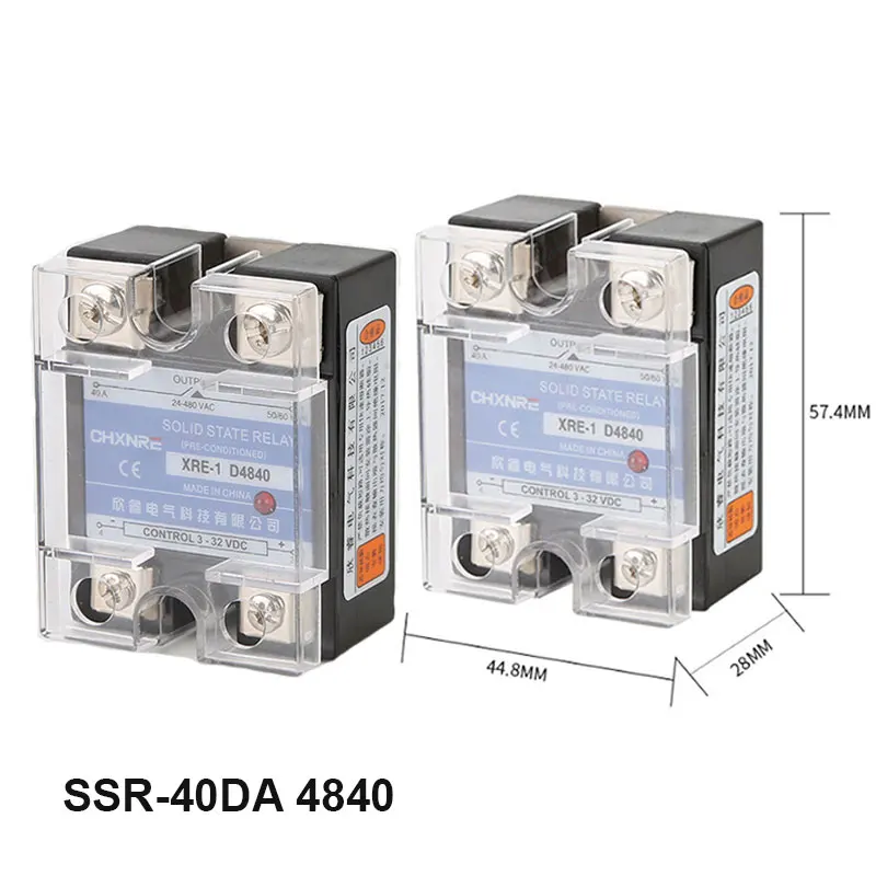 SSR-40DA 40A Halbleiterrelaismodul SSR Einphasige DC-Steuerung DC 3-32 VDC bis 220 VDC 600 V 40 A DD Halbleiterrelais Image
