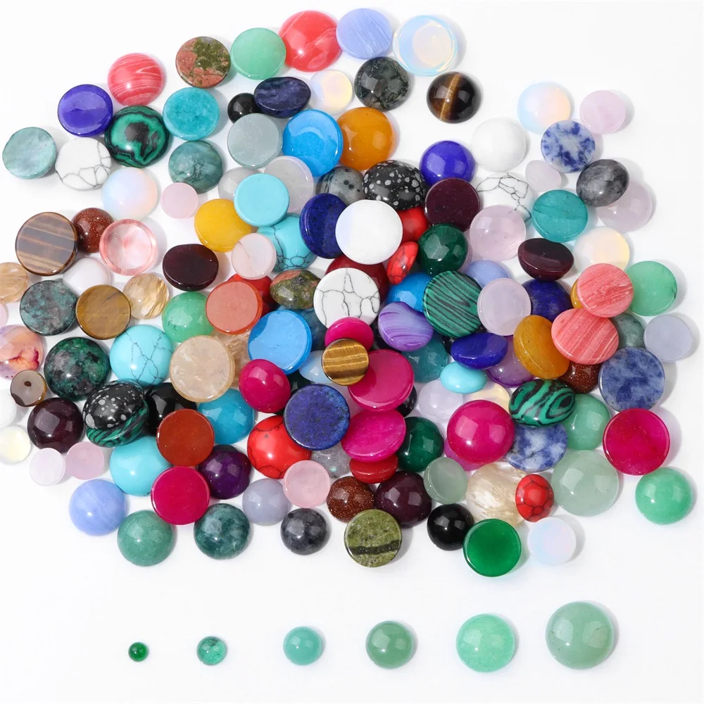 10 Pz/lotto Pietra Naturale Cabochon Perline 4 6 8 10 12 14mm Liscio Cabochon Cammeo Perline Rotonde per la Produzione di Gioielli FAI DA TE Anelli Collane
