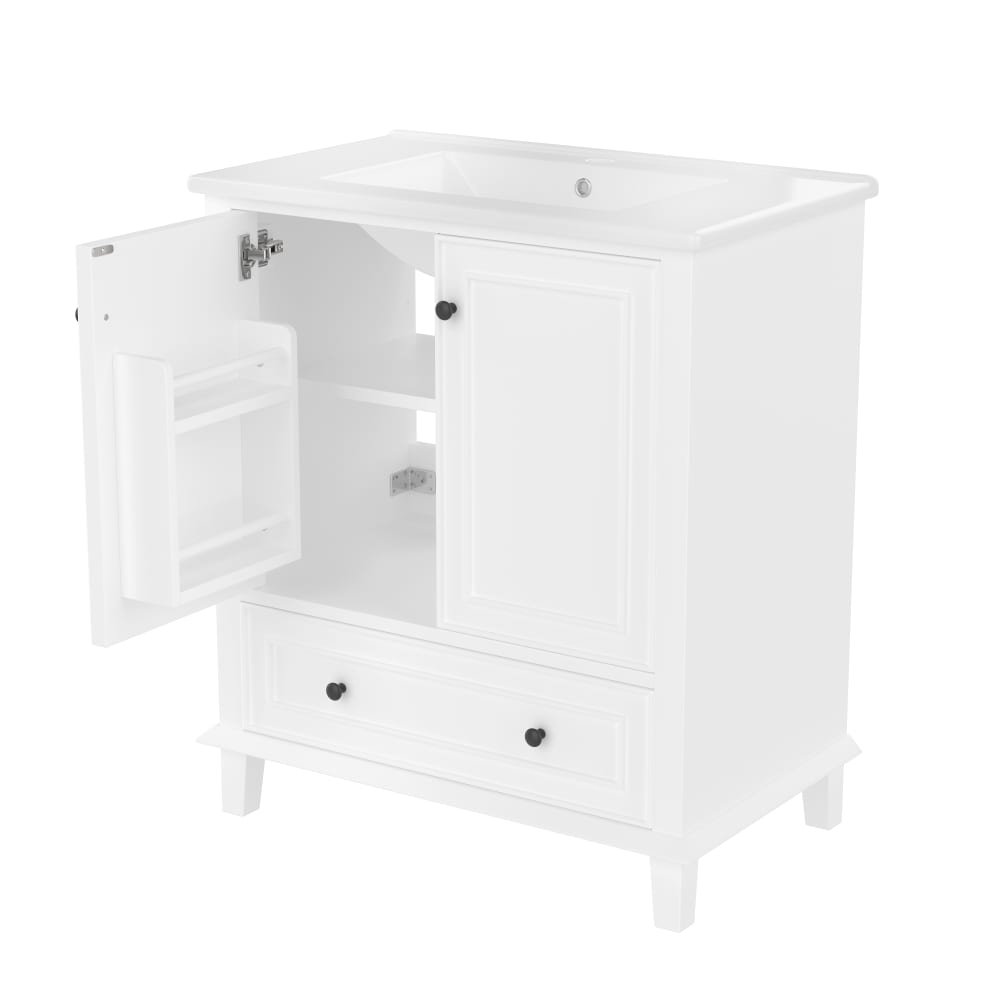 Meuble sous-vasque blanc avec lavabo en céramique