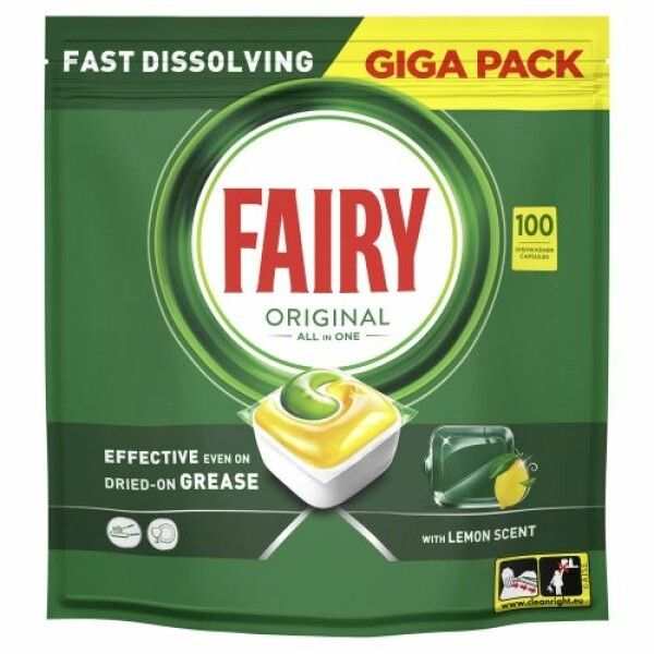 Fairy Original All in One, limone, 100 pastiglie per lavastoviglie, ch