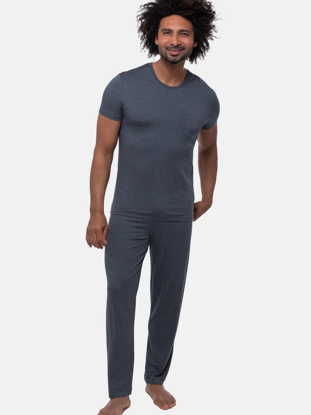 Mey Schlafanzug Herren grau, M Image