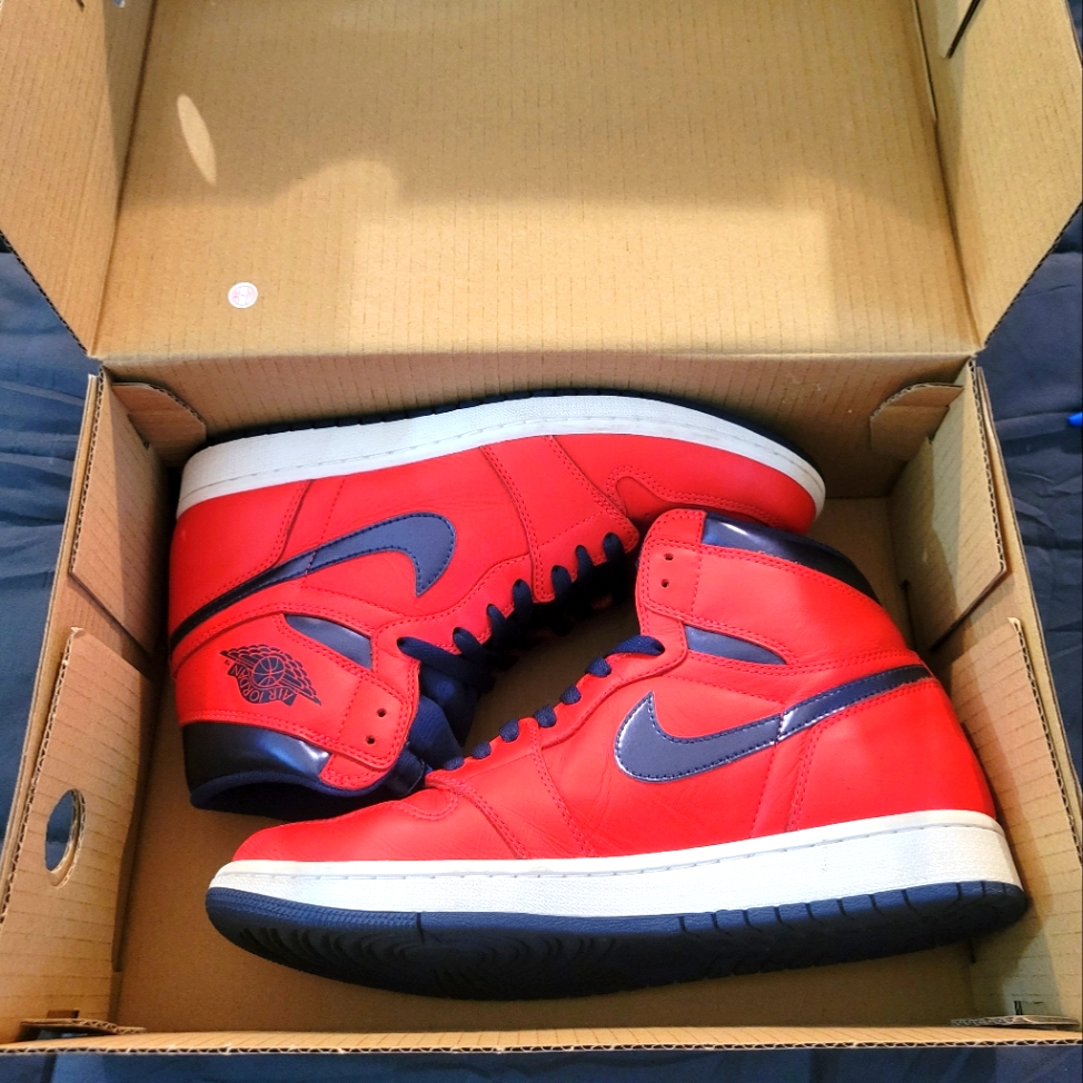 Nike Shoes | Air Jordan 1 Retro Hi Og Nikes, Size 10, Blue/Redishorange | Color: Blue/Red | Size: 10