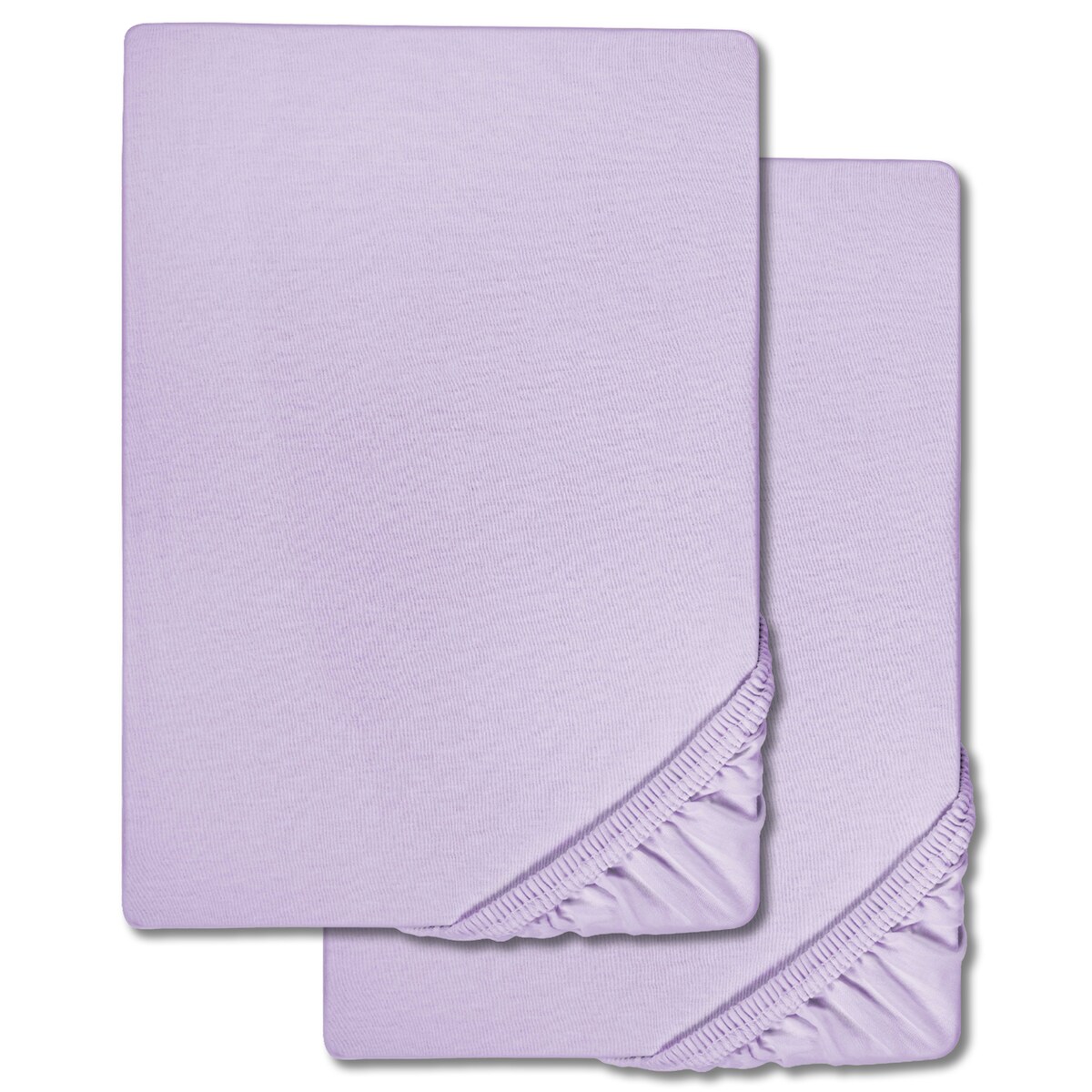 Doppelpack Spannbettlaken Microfaser Interlock-Jersey flieder 90 x 190 - 100 x 200 cm Image