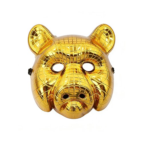 Masque Animal en Plastique Métallique Multi-Style de Mardi Gras pour Hommes - Tête de Lion Renard Tigre pour Costume de Carnaval et Bal Masqué