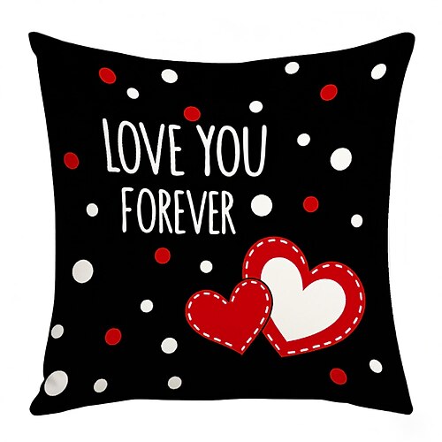 Festlicher Kissenbezug zum Valentinstag, stylischer, trendiger Kissenbezug mit Digitaldruck im In-Style, moderner Dekokissenbezug für Sofa, Bett und Wohnzimmer. Image