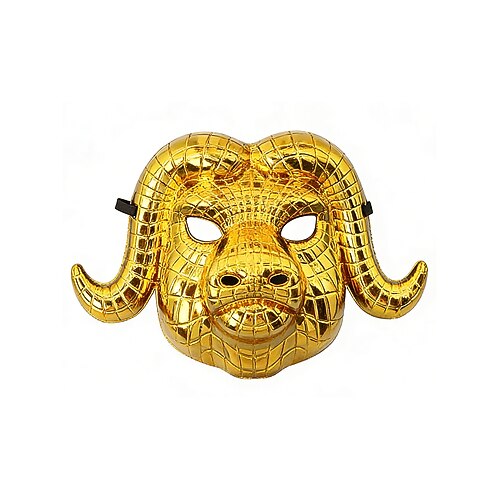 Männer Multi-Stil Kunststoff metallic Tier Mardi Gras Maske - Gold Löwe Fuchs Tiger Kostüm Kopfbedeckung für Karneval Maskenball Image