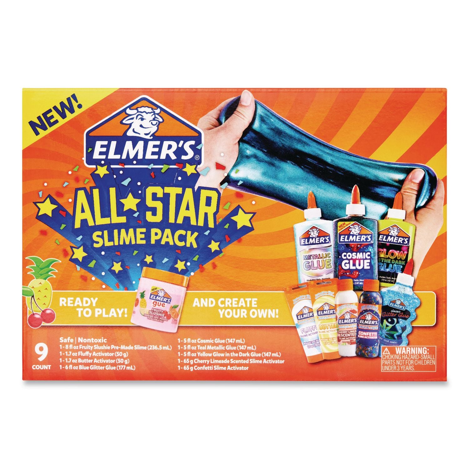 Elmer's All-Star Slime Kit, Assorted Colors (EPI2119929) Pack of 9 Elmer's® Glues and Adhesives