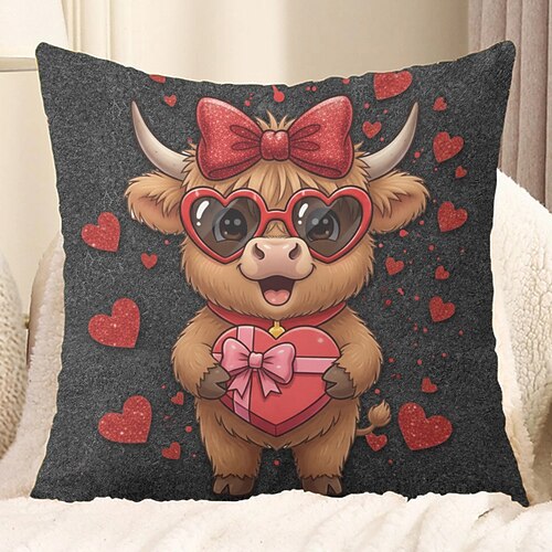 1 Stück Samt Kissenbezug, Druck Einfach Lässig Quadrat Traditionell Klassisch Image