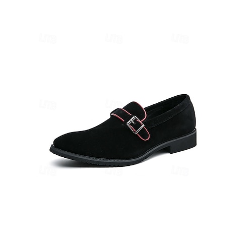 Braune Herren-Loafer mit Schnalle, elegante Wildleder-Slipper, perfekt für Büro, semi-formelle und Business-Casual-Anlässe, bequeme Herrenschuhe und auch für Hochzeiten geeignet. Image