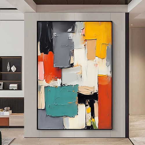 100 % handgemaltes, modernes abstraktes Ölgemälde für Wohnzimmer, Flur und Wanddekoration. Image