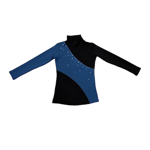 Eiskunstlaufjacke mit Hose Damen Mädchen Eislaufen Outfits Blau Purpur Patchwork Spandex Hohe Elastizität Professionell Training Übung Eiskunstlaufkleidung Thermowarm Klassisch Kristall / Strass Image