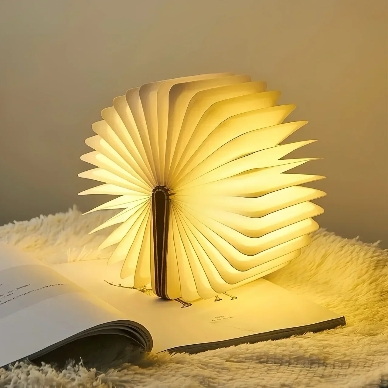 Lampada da libro a LED 3D Luce notturna ricaricabile USB Lampada da tavolo pieghevole a 3 colori Lampada magnetica a LED creativa Illuminazione da scrivania portatile