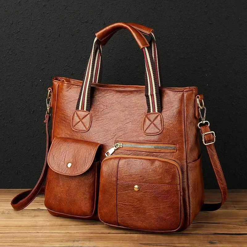 Borsa da donna Borsa a tracolla da donna Borsa alla moda Borsa in pelle vintage Borsa a mano di grande capacità Borsa a tracolla inclinata Borsa da mamma