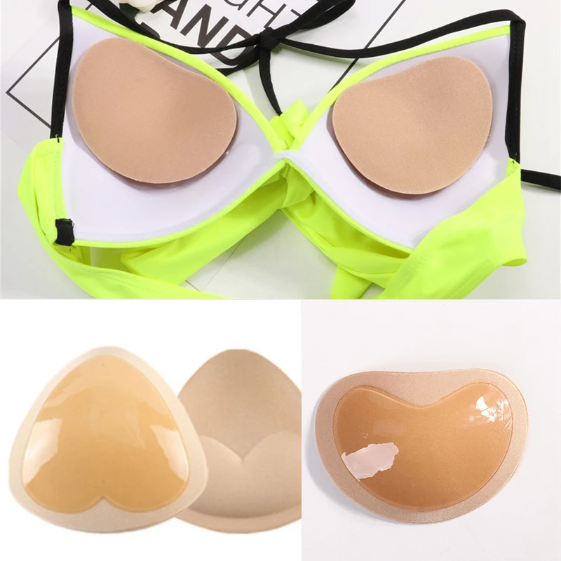 Brust Push-Up Klebrige Bh Dicker Schwamm Bh Pads Brust Lift Up Enhancer Silikon Abnehmbare Einsätze Bikini Badeanzug Unsichtbar Image