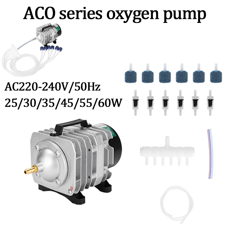 AC220-240V 25/30/35/45/55/60W ACO Serie Sauerstoff Pumpe High Power AC Elektromagnetische Luftpumpe Fischteich Sauerstoff Pumpe Luft Kompressor Image