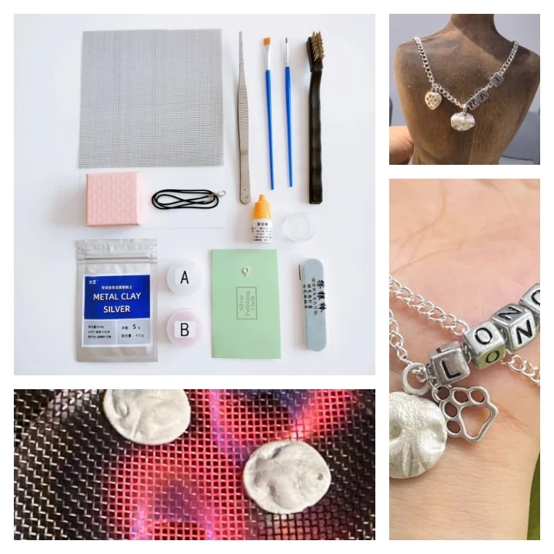 5G Silber Ton Werkzeuge Set Handgefertigte DIY Kreation Anhänger Dekorative Gegenstände Schmuck Hilfswerkzeuge Set Silber Ton Anhänger Kits