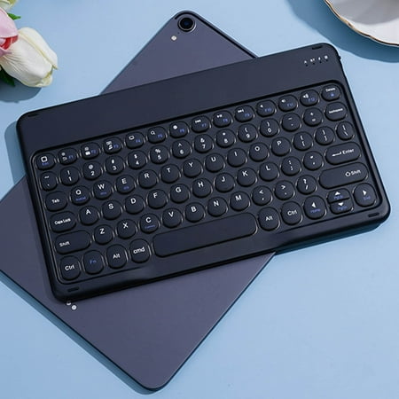 Keyboard Portable Bluetooth Colorful Computer Keyboards Wireless Mini Compact Retro Typewriter Flexible Design Keyboard With Compact Slim Profile