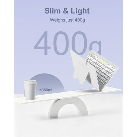 YUYAN-Universal Bluetooth Keyboard and Case for Tablet/Phone/Laptop Wireless Portable Slim Keypad and Mice Rechargeable with Adjustable Bracket for iPad A16/Mini/Air/iPhone/Galaxy Z Fold Grey