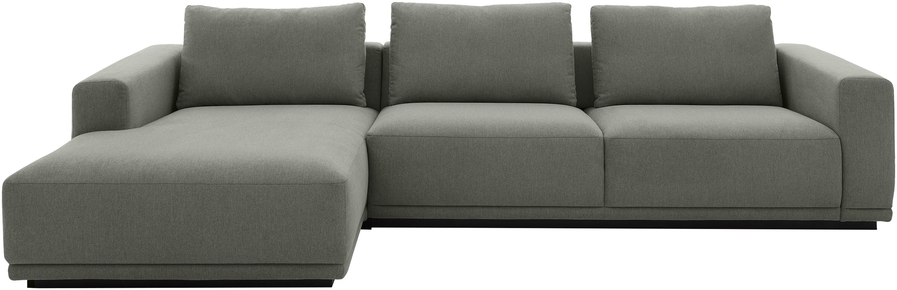 Ecksofa MUSTERRING, light grau, B:316cm H:78cm T:166cm, 94% Polyester, 6% Nylon, Sofas, Ecksofa, Anreihsofa rechts & Longchair links, mit Armlehnen, inkl. Rückenkissen