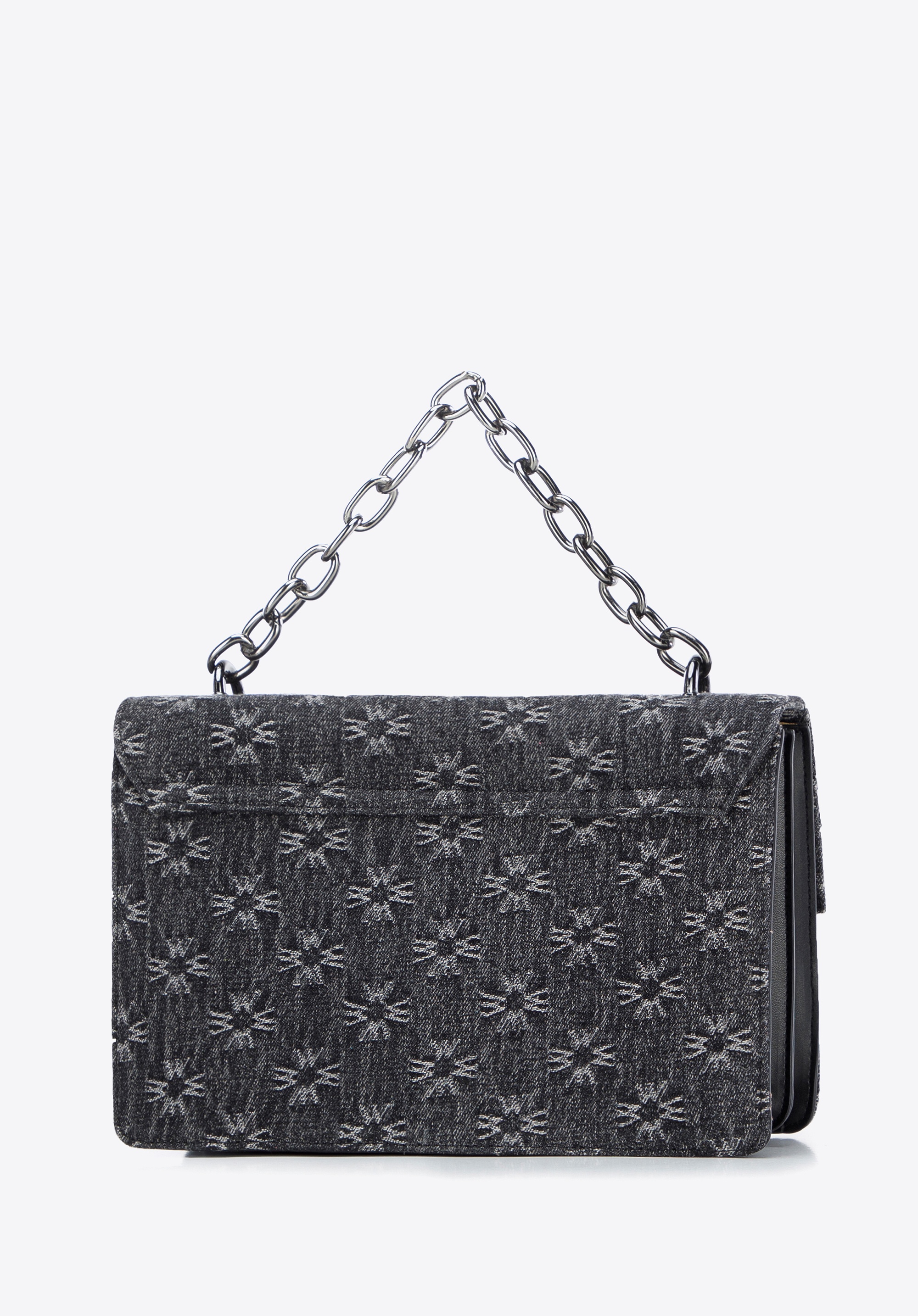 Wittchen Damen Monogramm Denim Messenger Bag Klein Grau Baumwolle Image