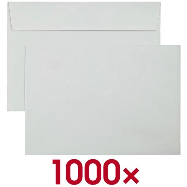 OTTO Office 1000 Briefumschläge DIN C6 75 g/m² ohne Fenster grau, 16.2x11.4 cm Image