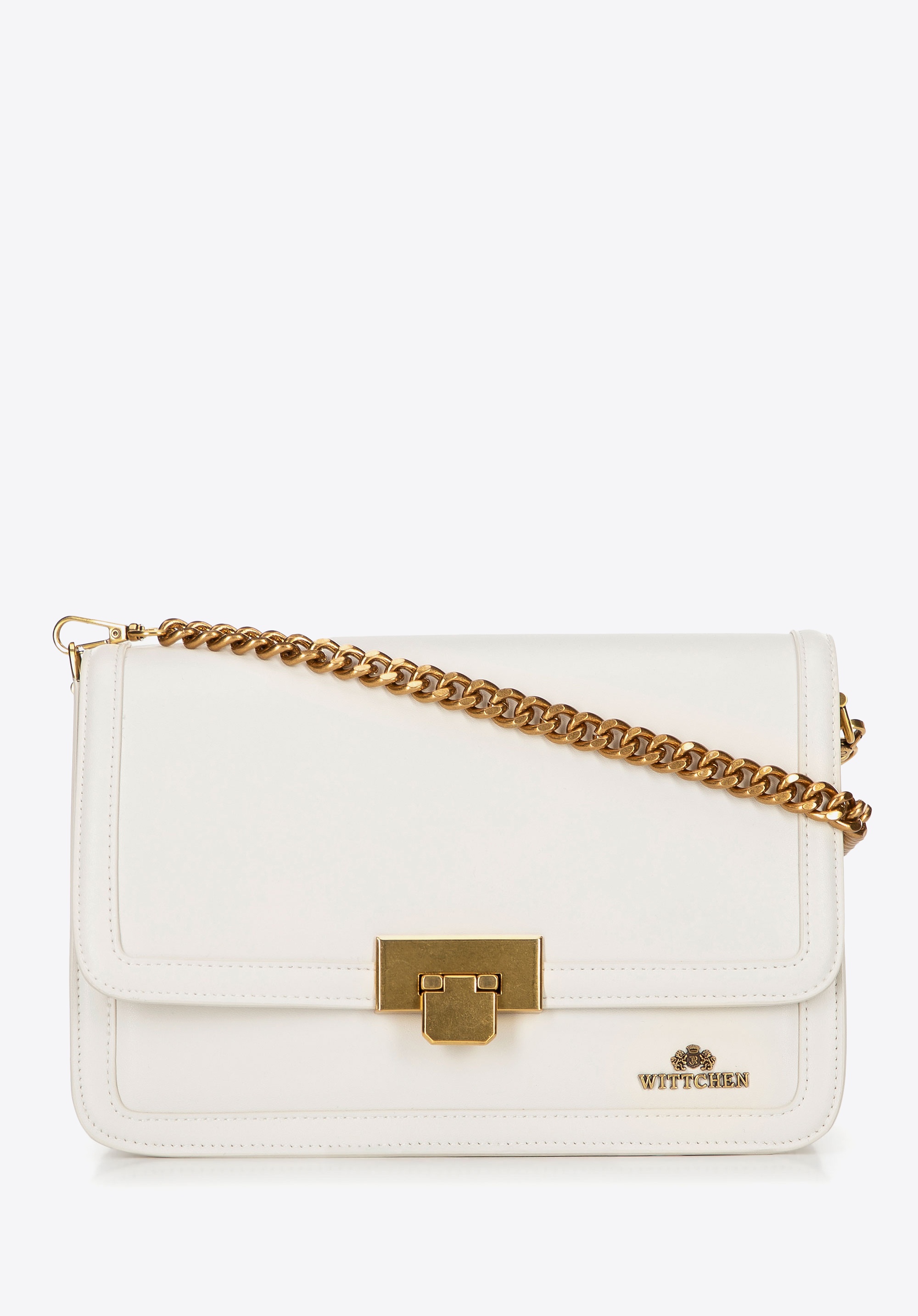 Wittchen Damen-Umhängetasche aus Leder mit abnehmbarer Kette, Creme, Polyester Image