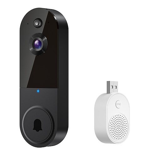 Campanello 1080p con telecamera, audio bidirezionale, videocitofono wireless con visione notturna per ufficio domestico