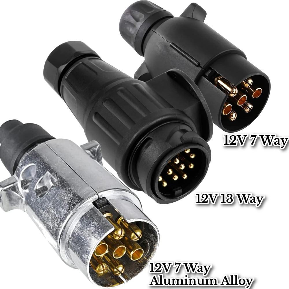 Durevole 7 Pin 13 Pin Spina Rimorchio Camion Traino Elettrico 12V Connettore Spina UE Sostituzione Professionale Per Auto Camion Caravan