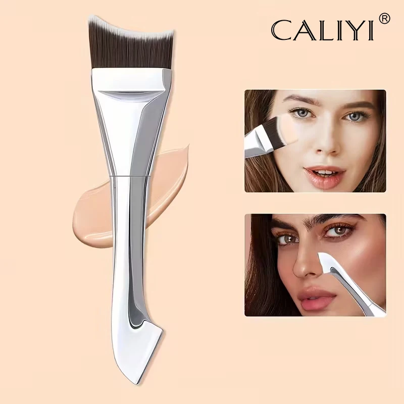 Ultradünner Foundation-Pinsel, leichter, flacher Konturpinsel zum nahtlosen Mischen von Creme und flüssigen Make-up, professionelle Werkzeuge Image