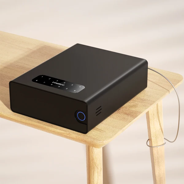 Kleiner Pistolen-Tresor mit Fingerabdruck-Tastatur, Schlüssel- und App-Entsperrung, Schiebe-Waffenschrank, Nachttisch-Biometrischer Safe