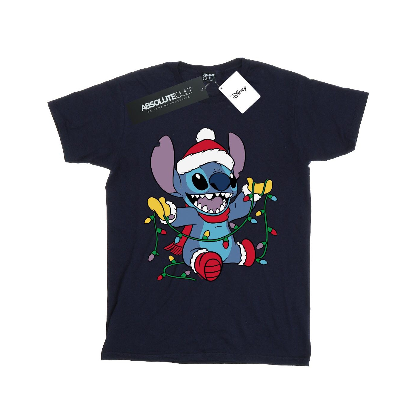 Disney - "Lilo And Stitch Christmas Lights" T-Shirt für Jungen (Marineblau) Image