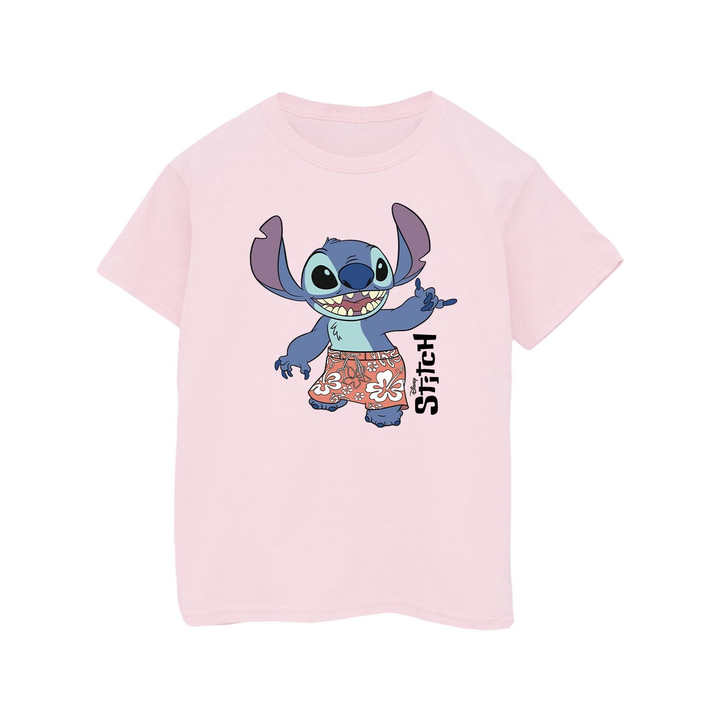Disney Mädchen Lilo & Stitch Bermuda-Shorts T-Shirt aus Baumwolle (Babyrosa) Image