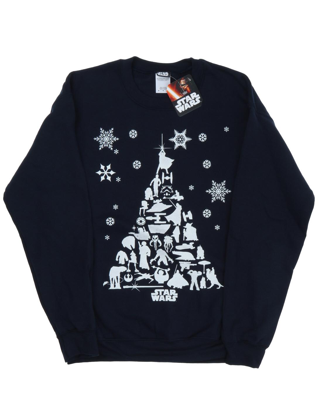 Star Wars Sweatshirt homme arbre de Noël (Bleu marine) Image