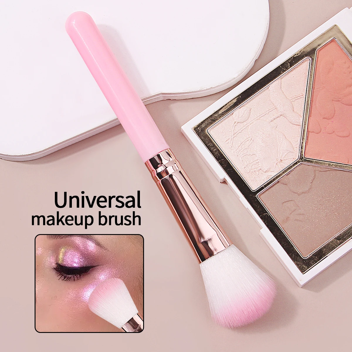 Rougepinsel für Anfänger, weiche Borsten, Hochglanzpinsel, tragbarer Pinsel, Mehrzweck-Gesichts-Make-up-Werkzeug Image