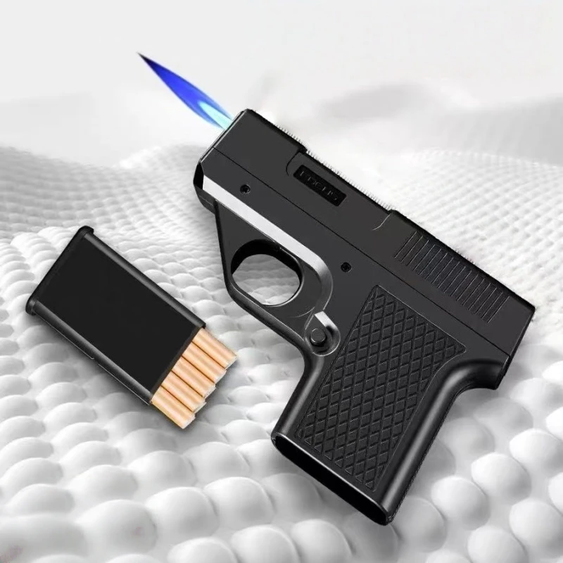 Neue multifunktionale Zigarettenschachtel, pistolenförmiges Feuerzeug, winddicht, aufblasbar, universelle dicke und dünne Zigarettenschachtel, Outdoor-Feuerzeug Image