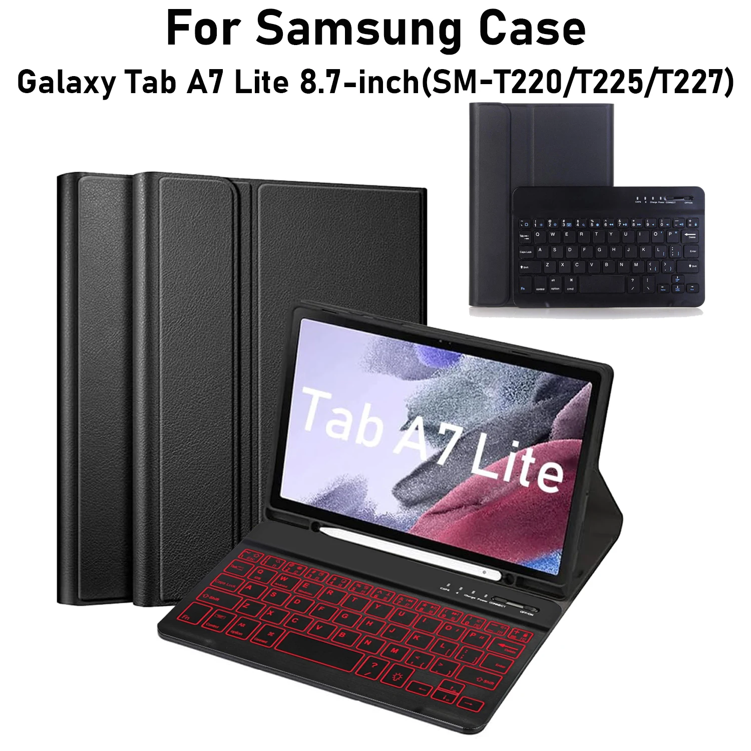 Custodia tablet per Samsung Galaxy Tab A7 Lite Custodia da 8,7 pollici, custodia con tastiera per Samsung Galaxy Tab A7 Lite 8,7 pollici SM-T220/T225/T227